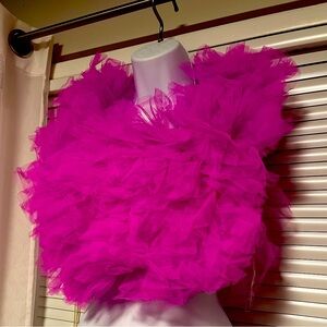 Pink Tulle Ruffle Top